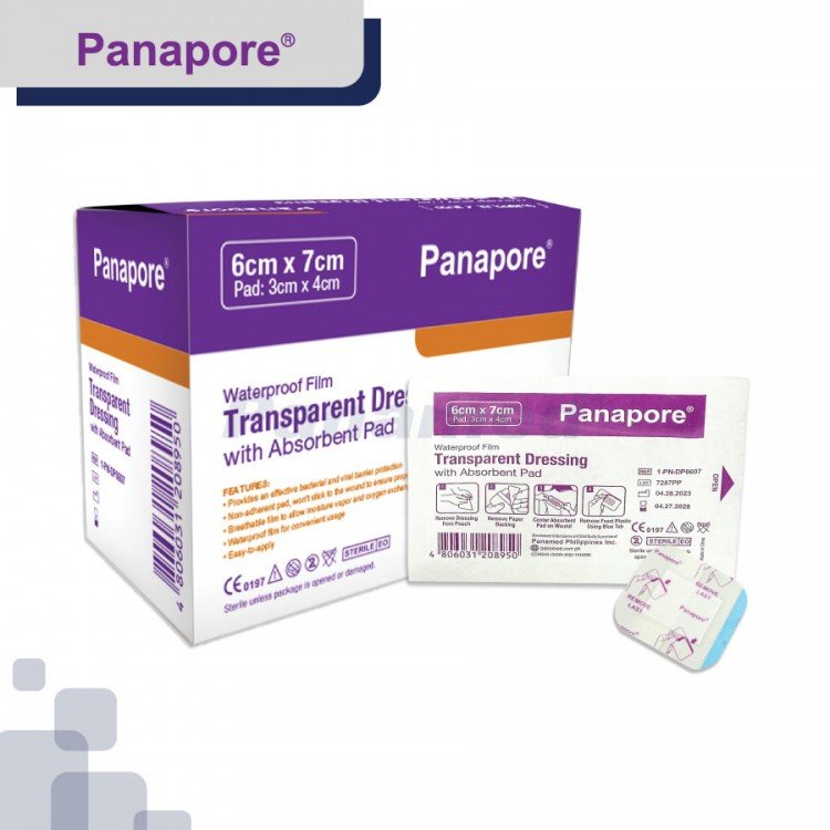 Panapore Transparent Dressing w/ Pad 6x7cm sold by 50s